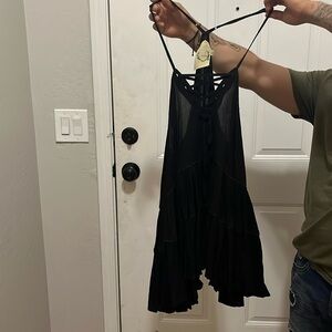 Black halter/spaghetti strap dress